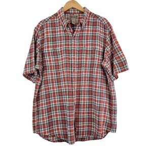 Duluth Trading Shirt Mens Sz Large Hemp Organic Cotton Plaid Button Down Casual